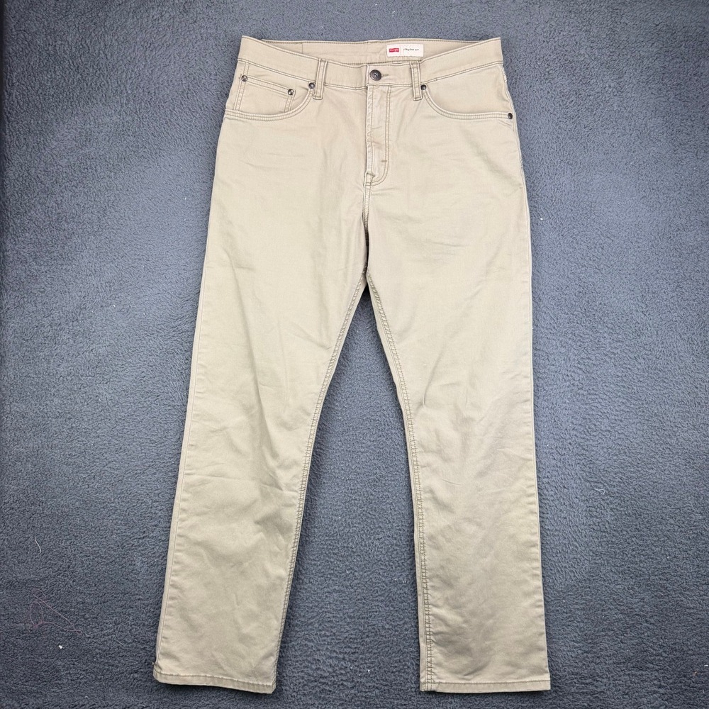 Wrangler Mens Straight Fit Pants 33x30 Khaki Tan 95WRWSW Stretch Twill Chino
